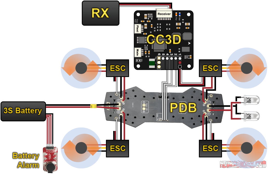 Схема проводки квадрокоптера