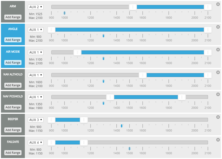 iNAV Configurator - Modes